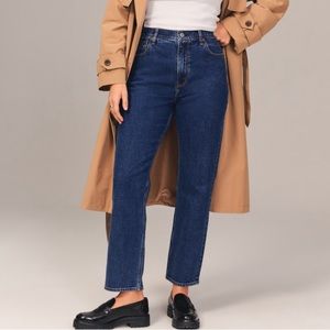 NWT Abercrombie The Ankle Straight Ultra High Rise Curve Love Blue Jeans